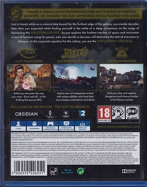 The Outer Worlds - PS4 (B Grade) (Genbrug)